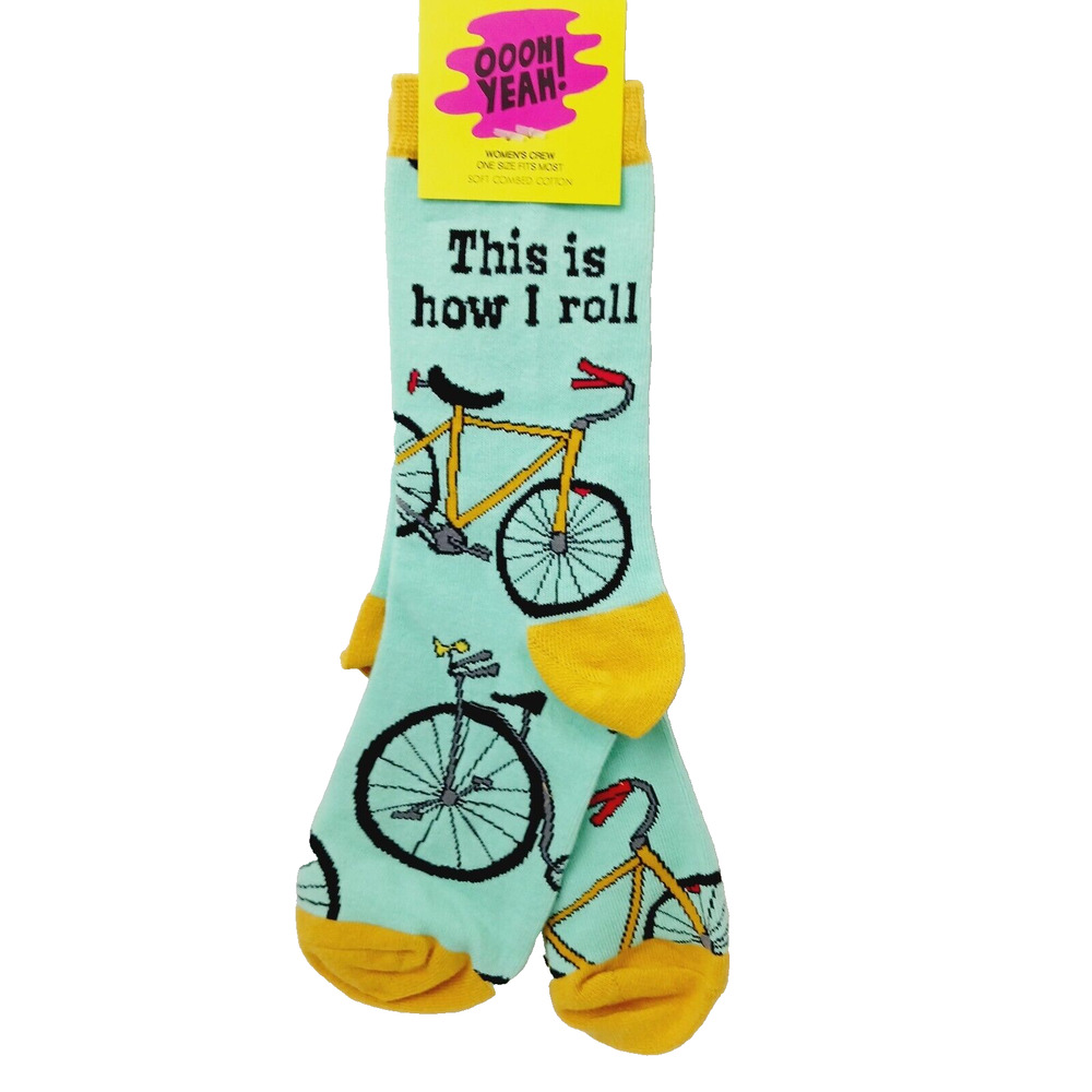 Women Boy Sock OOOH YEAH! This is How I Roll Bike Bicycle Ride Pedal NWT NEW